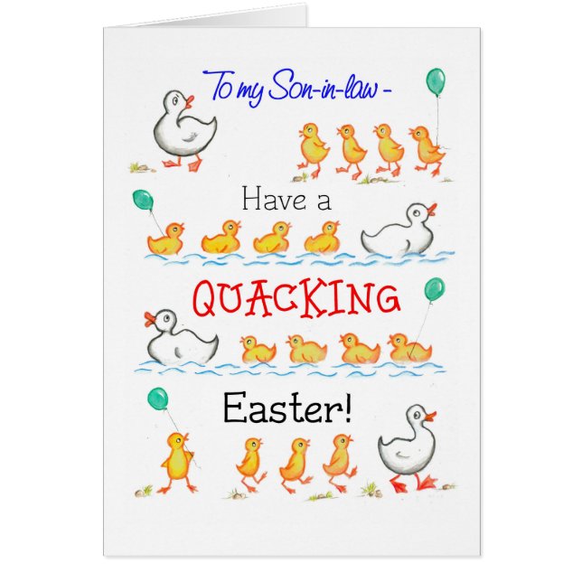 Cute Fun Ducklings Quacking Easter, Son-in-law (Front)