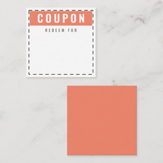 Cute & Fun Everyday Coupons | Blank Salmon Card (Front/Back)
