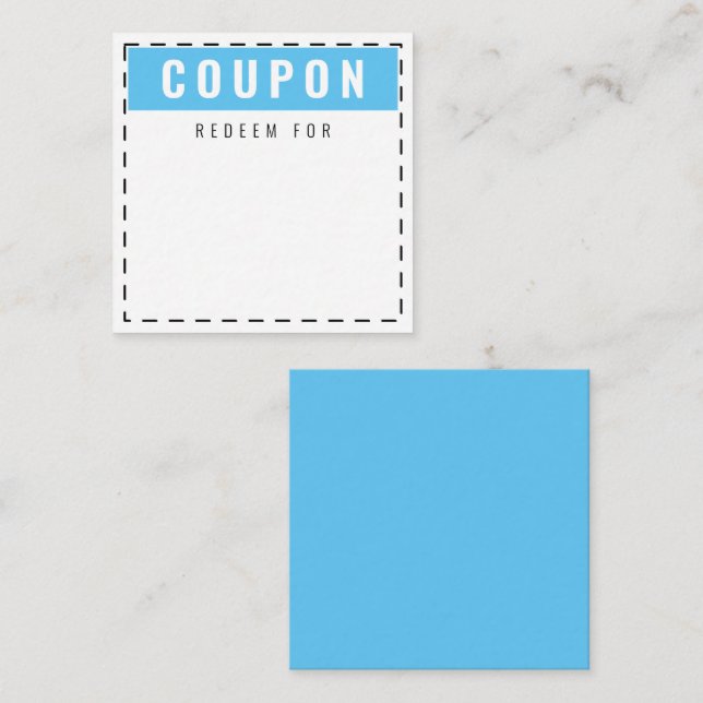 Cute & Fun Everyday Coupons | Blank Sky Blue Card (Front/Back)