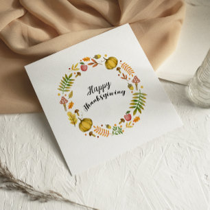 Cute Fun Fall Wreath Happy Thanksgiving card