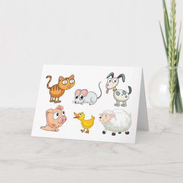 Cute Fun Farm Animals Card (Creator Uploaded)
