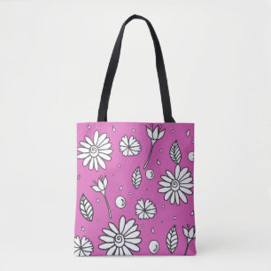 Cute Fun Flower Summer Tote In Pink Bag