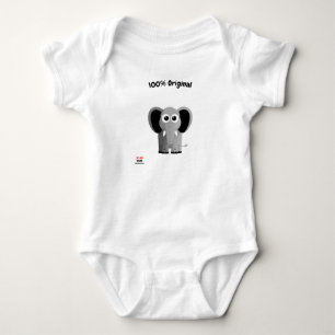 Cute & Fun for Nature & Joy Lovers - Grey Elephant Baby Bodysuit