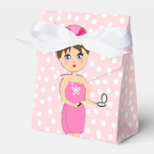 Cute Fun Girly Pamper Spa Party Theme For Girls Favour Box (Front Side)