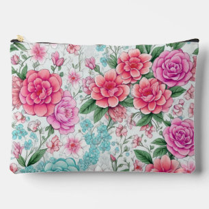 Cute Fun Girly Vintage Floral Pattern Cosmetic Bag