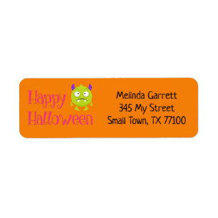 Cute Fun Green Little Monster Custom Address