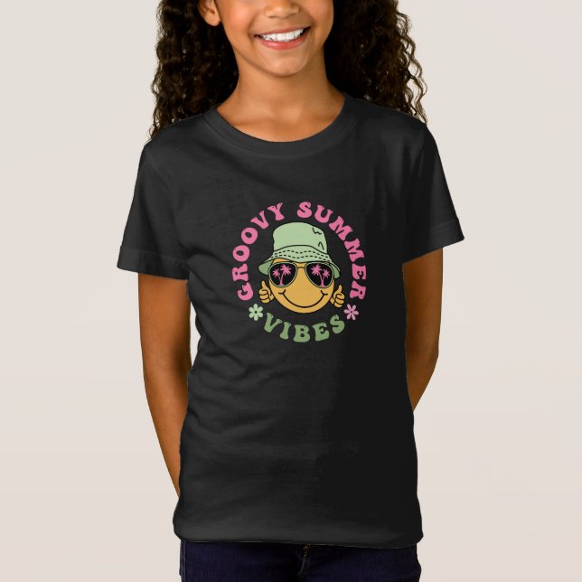 Cute Fun Groovy Summer Vibes  T-Shirt (Front)