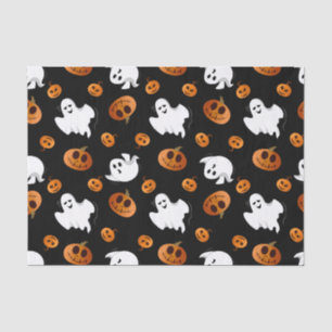 Cute Fun Halloween Ghost Pumpkin Pattern Tissue Paper