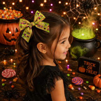Cute Fun Halloween Lime Green Witch Candy Grosgrain Ribbon