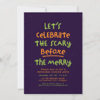 Cute fun Halloween purple green orange party