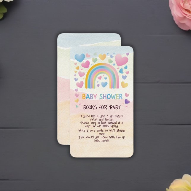 Cute Fun Hearts and Rainbow Baby Shower Enclosure Card (Creator Uploaded)