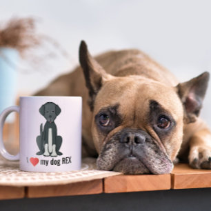 Cute Fun I Heart My Dog Custom Whimsical  Coffee Mug