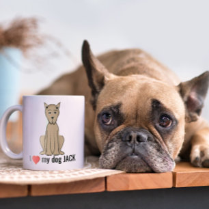 Cute Fun I Heart My Dog Custom Whimsical  Coffee Mug