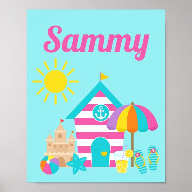 Cute Fun Kids Beach Summer Poster (Front)