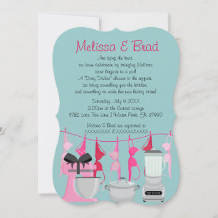 Cute Fun Kitchen Lingerie Bridal Shower Invitation