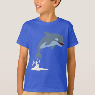 Cute Fun-Loving Cartoon Dolphin Children T-Shirt