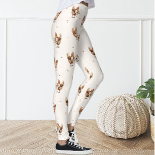 Cute Fun Pastel Hen Chicken Leggings