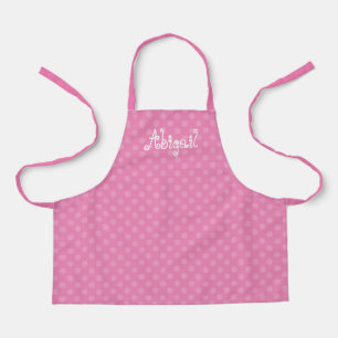 Cute Fun Personalised Pink Polka Dot Pattern Apron