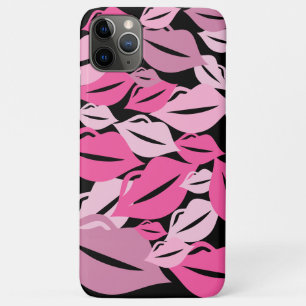 Cute Fun Pink Lips KIsses Pattern Case-Mate iPhone Case