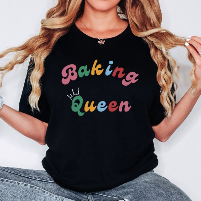 Cute Fun Retro Baking Queen Royal Womens T-Shirt (Creator Uploaded)