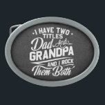 Cute Fun Retro Typography Dad Grandpa Gift Belt Buckle<br><div class="desc">Any man who has two titles as dad and grandpa will LOVE it!</div>