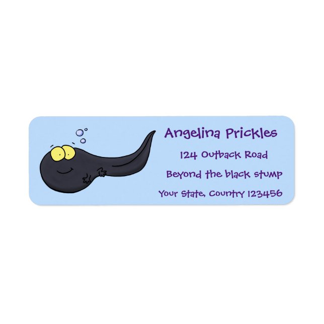 Cute fun tadpole cartoon illustration (Front)