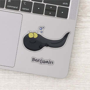 Cute fun tadpole cartoon illustration