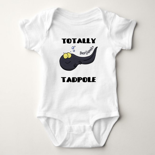 Cute fun tadpole cartoon illustration baby bodysuit (Front)