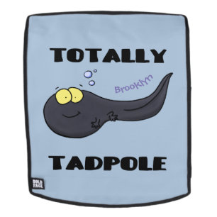Cute fun tadpole cartoon illustration backpack