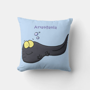 Cute fun tadpole cartoon illustration cushion