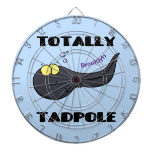 Cute fun tadpole cartoon illustration dartboard