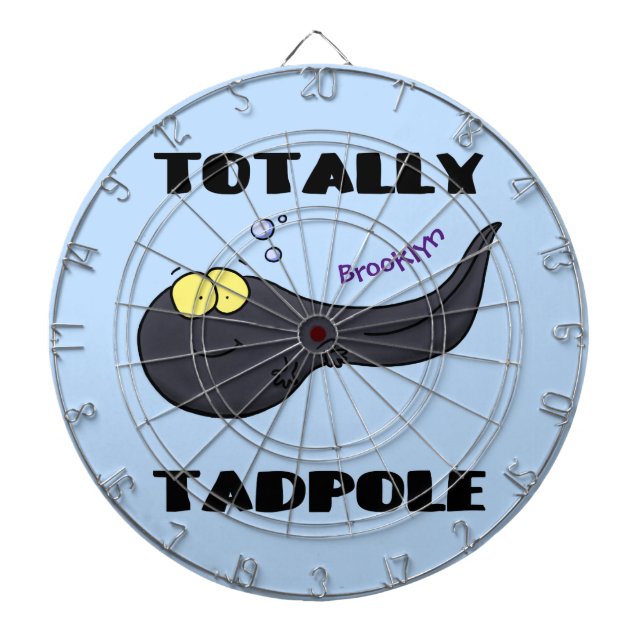 Cute fun tadpole cartoon illustration dartboard (Front)