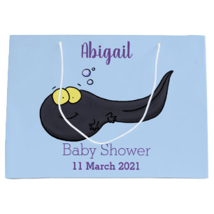 Cute fun tadpole cartoon illustration large gift bag
