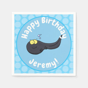 Cute fun tadpole cartoon illustration napkin