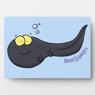 Cute fun tadpole cartoon illustration plaque