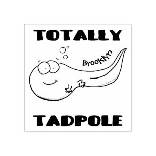 Cute fun tadpole cartoon illustration rubber stamp