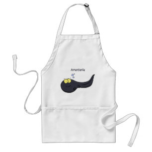 Cute fun tadpole cartoon illustration standard apron