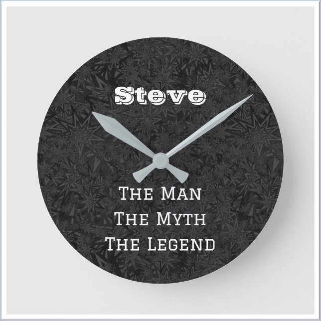 Cute Fun The Man The Myth The Legend Personalized Round Clock (Creator Uploaded)