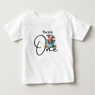 Cute Fun to be One Cow in a Bucket Personalized Baby T-Shirt