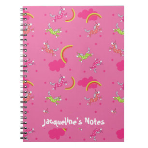 Cute Fun Unicorns rainbow pink cartoon pattern Spiral Notebook