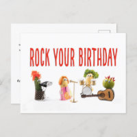 Cute fun unique birthday post card for vegetarians