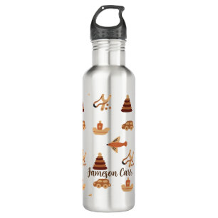 Cute Fun White Brown Kids Toy Car Plane Boat 710 Ml Water Bottle