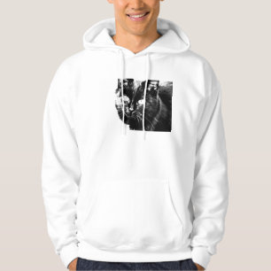Cute Funky Black Cat Kitten Eyes Sketch Hoodie