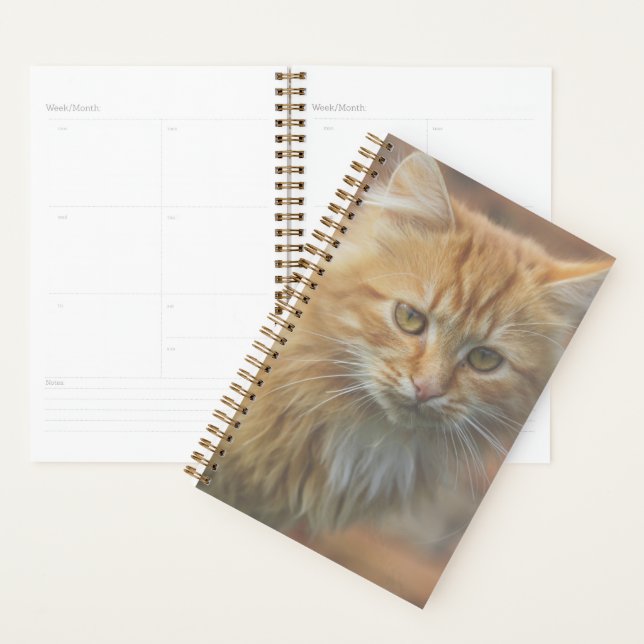 Cute Funky Ginger Cat Kitten Face Planner (Display)