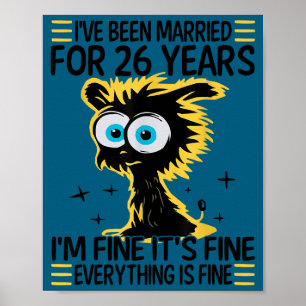 Cute Funny 26th Wedding Anniversary Couples Poster