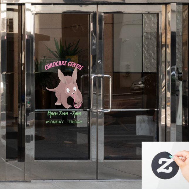 Cute funny aardvark cartoon (Office Door)