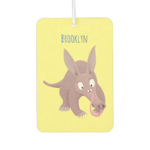 Cute funny aardvark cartoon  car air freshener