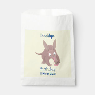 Cute funny aardvark cartoon favour bags