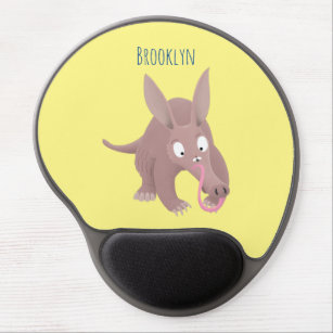 Cute funny aardvark cartoon gel mouse pad