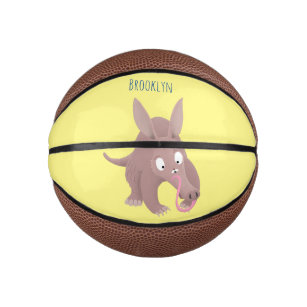 Cute funny aardvark cartoon mini basketball